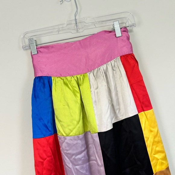 Vtg 1960s GISELLA HINEMANN Patchwork Satin Multicolor Wrap Skirt Exquisite OS - Picture 5 of 10